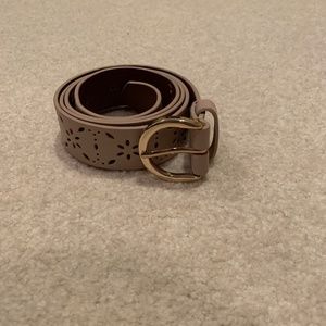 Beige belt with cut out design